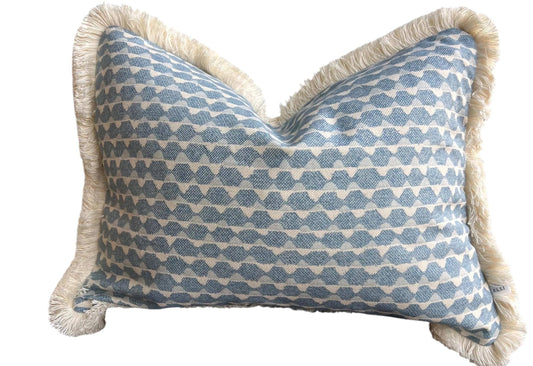 Cushions Made In Fermoie Blue Tara Fabric Linen Cushion Pillow Throw Cover
