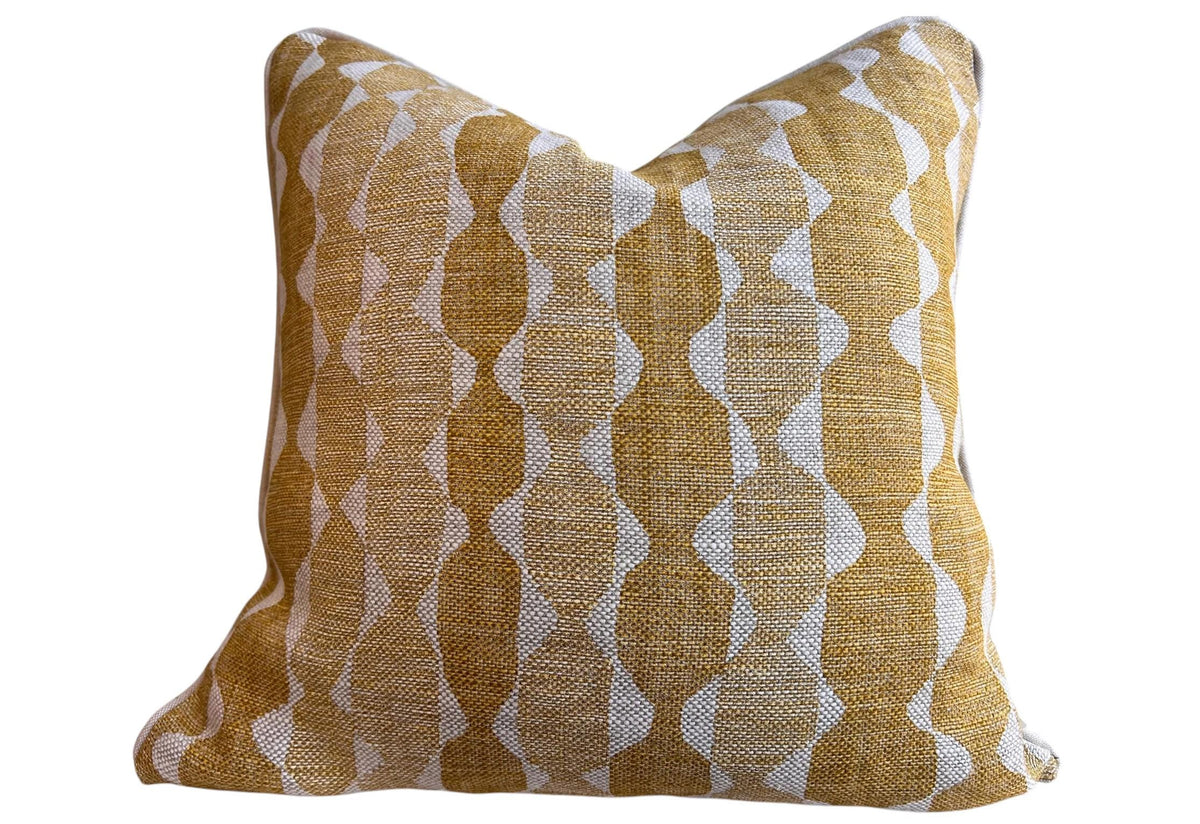 Fermoie Whittle Cushion Cover Luxury Rich Raspberry Yellow Linen Throw Pillow