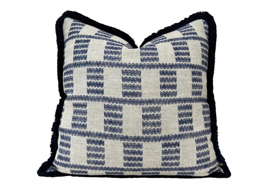 Brush Fringe Cushions Made In Fermoie Cove Blue Fabric Linen Cushion Pillow Throw Cover