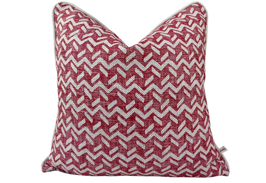 Fermoie Chiltern Red Linen Cushion Cover: Luxury Designer Pillow