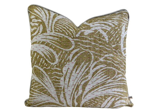 Fermoie Savernake Linen Cushion Cover: Chartreuse Yellow Green Pillow