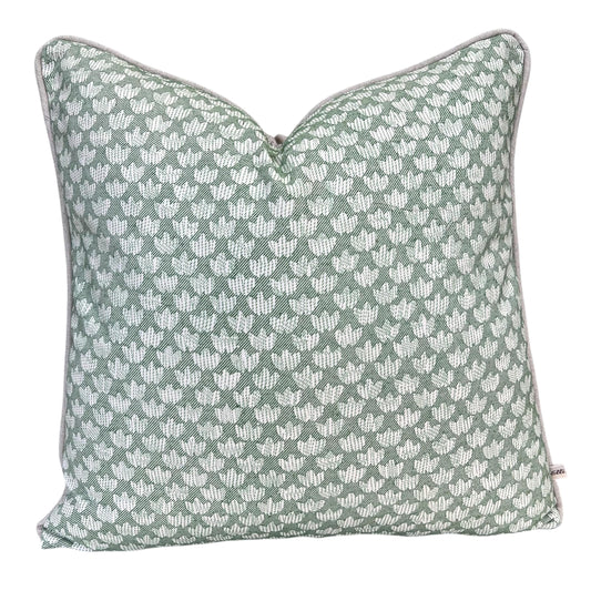 Cushions Made In Fermoie Eythorne Luxury Green Neutral Cotton Cushion Pillow Throw Cover