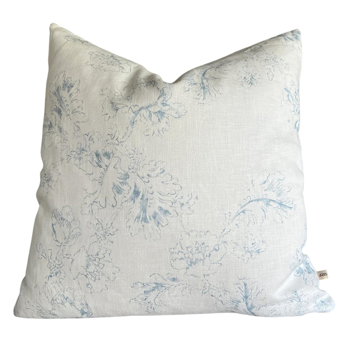 Cabbages and Roses Meggernie Vintage Blue White Linen Designer Cushion Pillow Cover