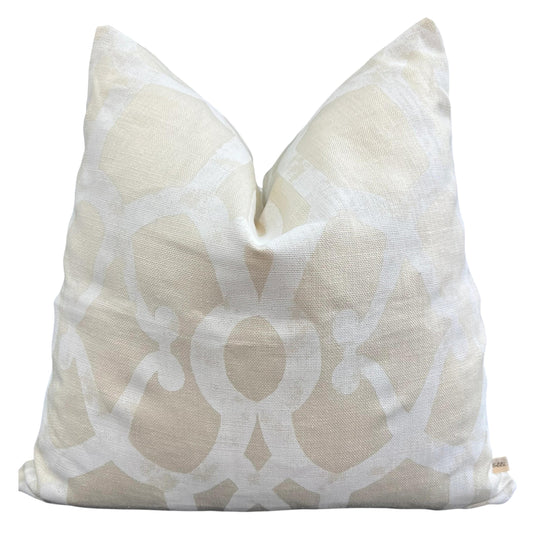 GP & J Baker Threads Zenith Luxury Designer Geometric Cream White Cushion Pillow Cover