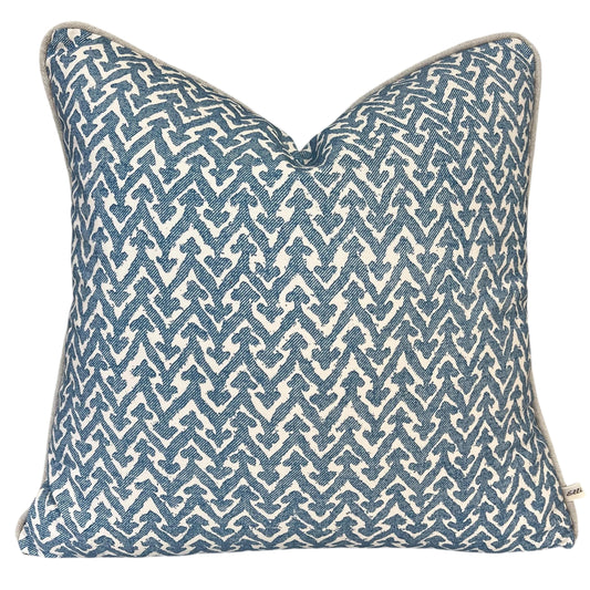Cushions Made In Fermoie Rabanna Blue Cotton Decorative Sofa Throw Pillow Cover