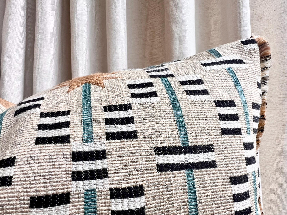 Sister Ashby Pillow Cover Afua in Walnut Colourway Starburst Blue Tan Olive Ivory Pillow Cushion Cover