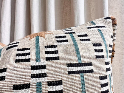 Sister Ashby Pillow Cover Afua in Walnut Colourway Starburst Blue Tan Olive Ivory Pillow Cushion Cover