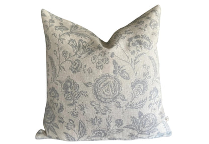 Cabbages and Roses Provence Toile Blue Designer Fabric Cushion Pillow Cover