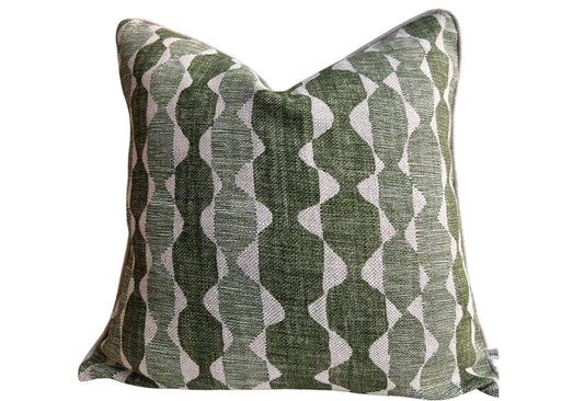 Fermoie Whittle Luxury Designer Decorative Rich Green Linen Cushion Pillow Throw Cover