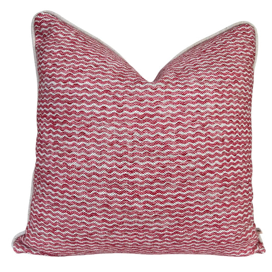 Cushions Made In Fermoie Popple Luxury Designer Decorative Raspberry Red Neutral Linen Cushion Pillow Throw Cover