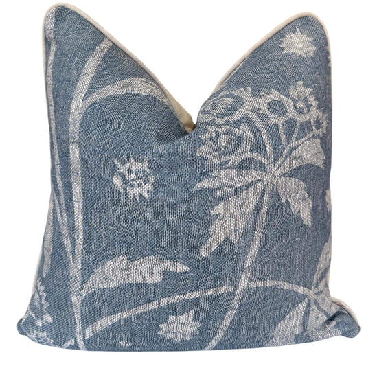 Cushions Made In Fermoie Luxury Designer Astrea Floral Blue Cushion Pillow Throw Cover