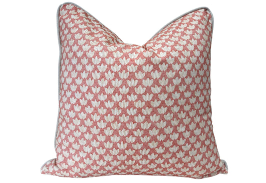 Fermoie Eythorne Cushion Cover: Luxury Tomato Red Cotton Throw Pillow