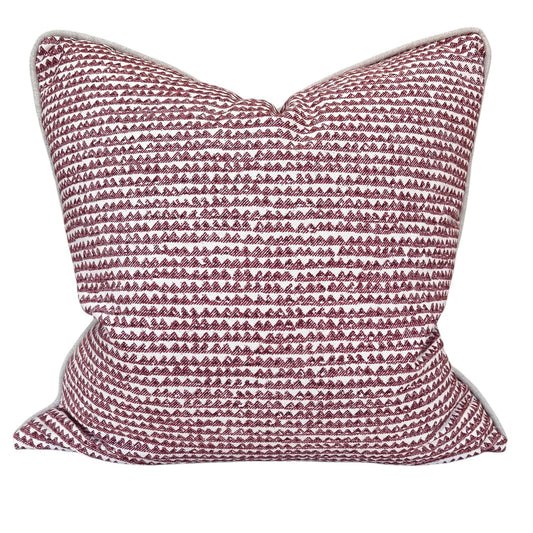Cushions Made In Fermoie Mendip Red Burgundy Neutral Cotton Cushion Pillow Throw Cover