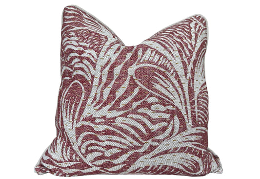 Fermoie Savernake Linen Cushion Cover: Burgundy Red Designer Pillow