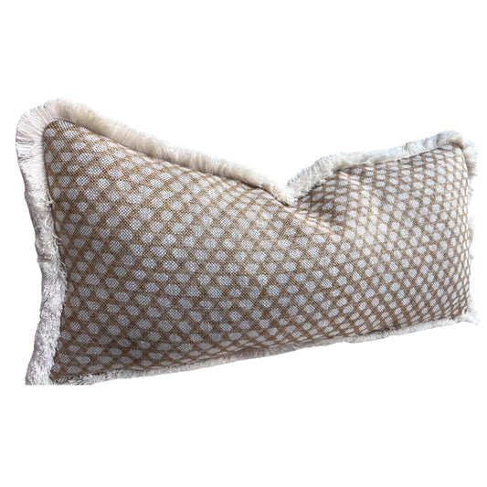Cushions Made In Fermoie Wicker Luxury Designer Decorative Beige Linen Cushion Pillow Throw Cover Brush Fringe