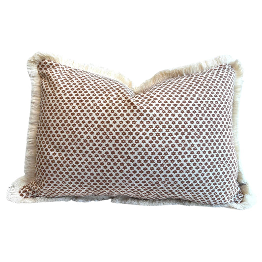 Cushions Made In Fermoie Marden Luxury Designer Decorative Brown Cream Cotton Cushion Pillow Throw Cover Brush Fringe