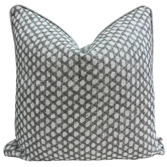 Fermoie Wicker Luxury Designer Decorative Grey Beige Linen Cushion Pillow Throw Cover