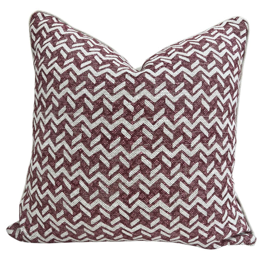 Cushions Made In Fermoie Chiltern Luxury Designer Decorative Neutral Burgundy Linen Cushion Pillow Throw Cover