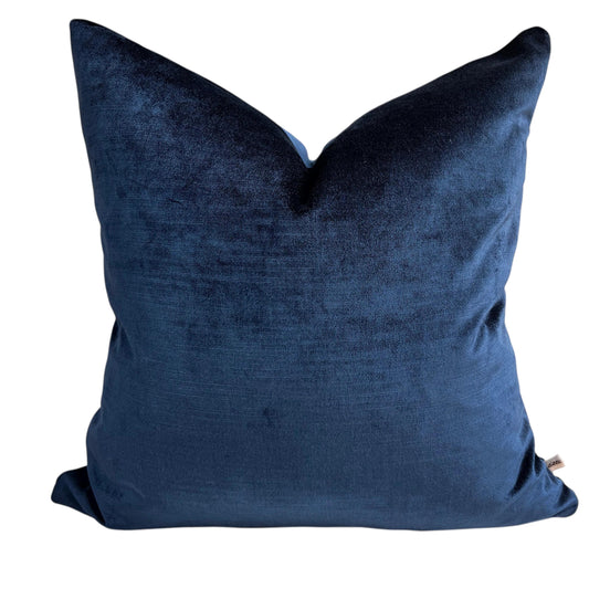 Designers Guild Luxury Glenville Indigo Plain Velvet Cushion Pillow Sofa Cover