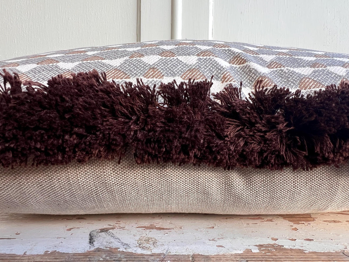 Cushions Made In Fermoie Brown Grey Fringe Tara Fabric Linen Cushion Pillow Throw Cover