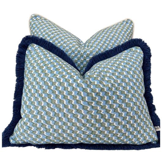 Cushions Made In Fermoie Ruffle Blue Green Cotton Decorative Sofa Throw Pillow Cover