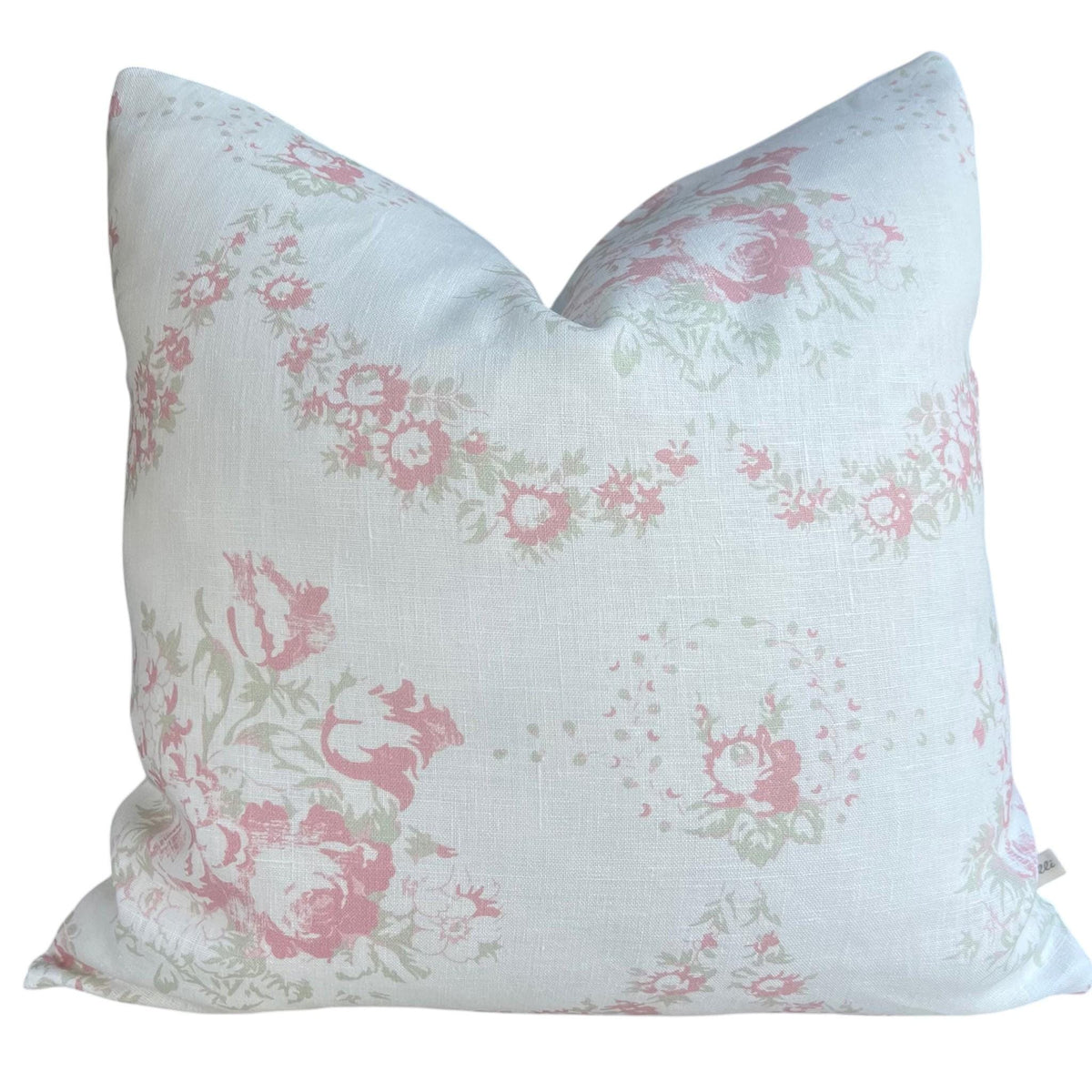 Cabbages and Roses Luxury Vintage Bees Pink White Designer Cushion Pillow Cover