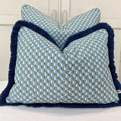 Cushions Made In Fermoie Ruffle Blue Green Cotton Decorative Sofa Throw Pillow Cover