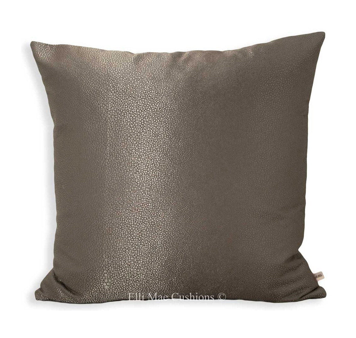 Lorca Dragon Luxury Designer Cushion Cover Faux Sharkskin Pewter Pillow