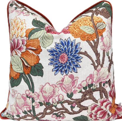 GP & J Baker Designer Decorative Magnolia Cream Red Orange Cushion Pillow Throw Cover