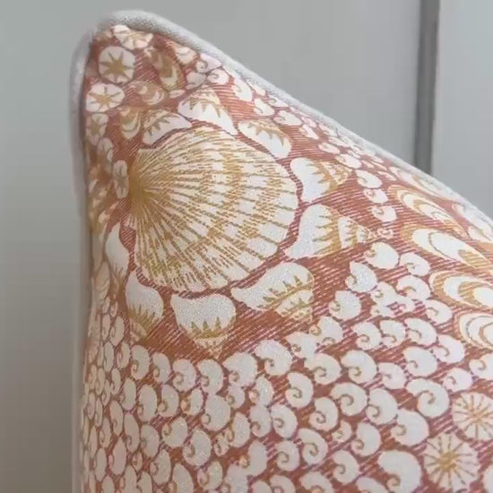 Cushions Made In Fermoie Shell Grotto Luxury Designer Decorative Beige Orange Red Cotton Cushion Pillow Throw Cover