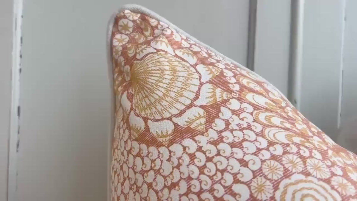 Cushions Made In Fermoie Shell Grotto Luxury Designer Decorative Beige Orange Red Cotton Cushion Pillow Throw Cover