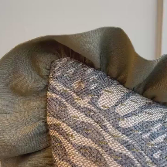Cushions Made In Fermoie Savernake Linen Luxury Designer Decorative Pale Blue Cushion Pillow Throw Cover Green Ruffle Frill