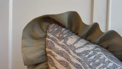 Cushions Made In Fermoie Savernake Linen Luxury Designer Decorative Pale Blue Cushion Pillow Throw Cover Green Ruffle Frill