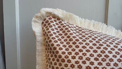 Cushions Made In Fermoie Marden Luxury Designer Decorative Brown Cream Cotton Cushion Pillow Throw Cover Brush Fringe