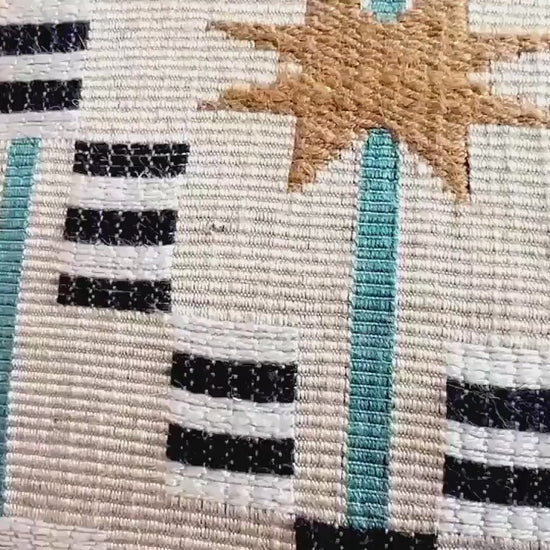 Sister Ashby Pillow Cover Afua in Walnut Colourway Starburst Blue Tan Olive Ivory Pillow Cushion Cover