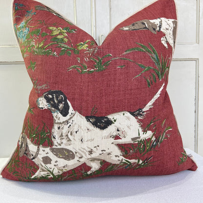 Schumacher Luxury Designer Pointers Burgundy Cushion Pillow Cover