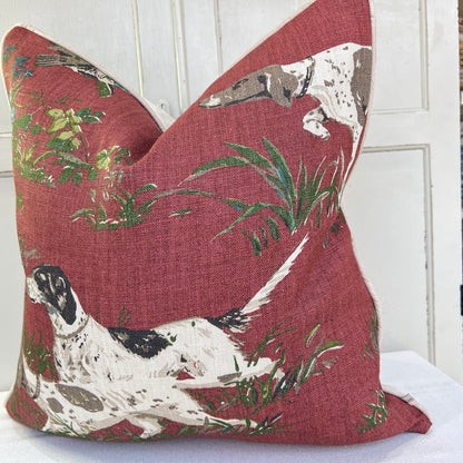 Schumacher Luxury Designer Pointers Burgundy Cushion Pillow Cover