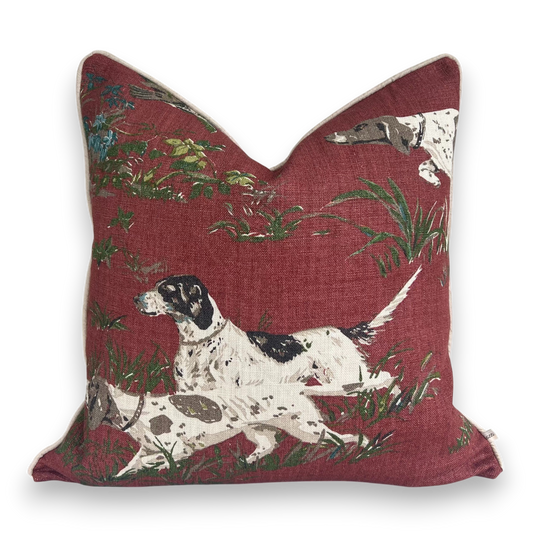Schumacher Luxury Designer Pointers Burgundy Cushion Pillow Cover