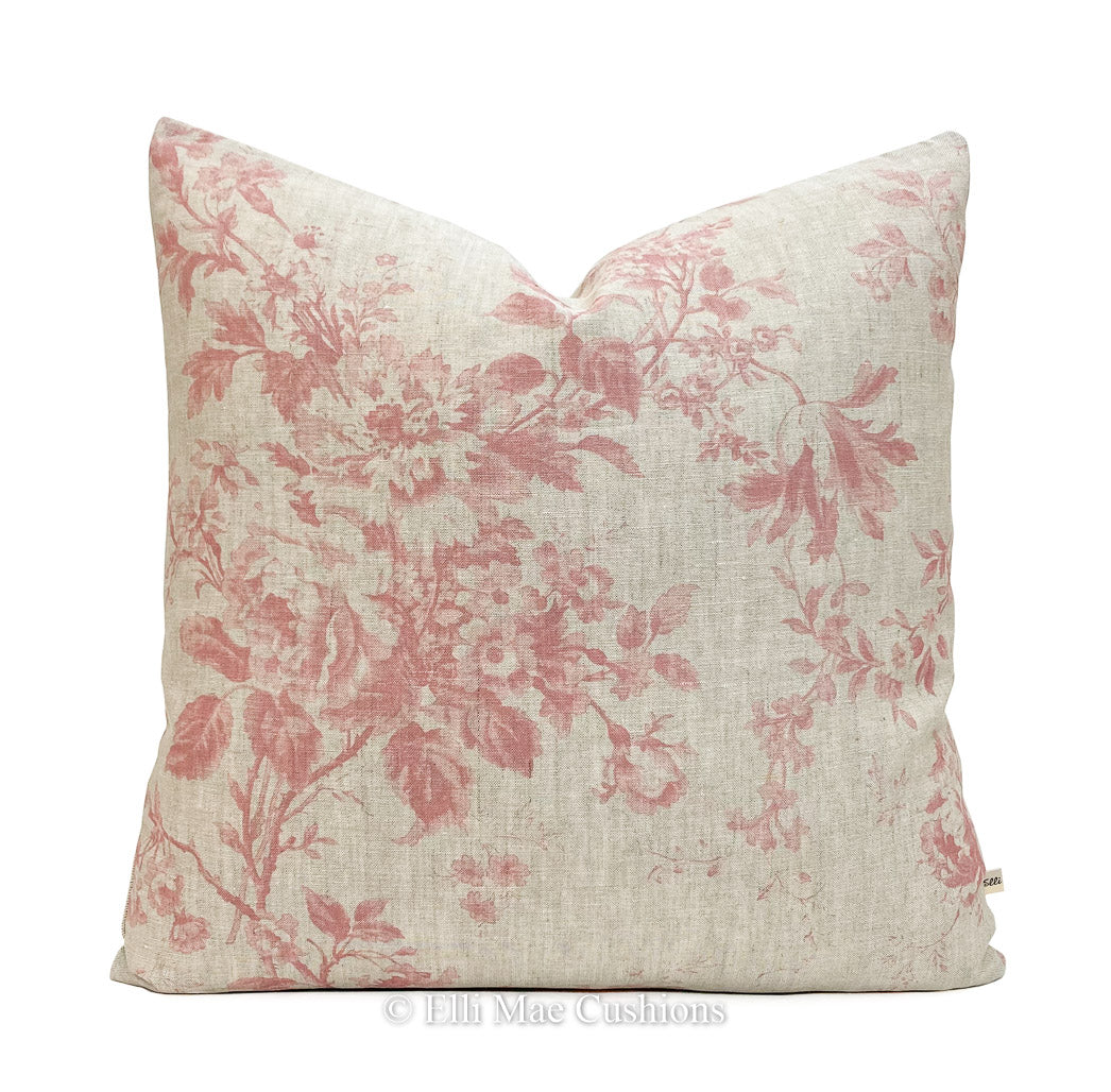 Cabbages and Roses Alderney Raspberry Shabby Chic Cushion Pillow Cover