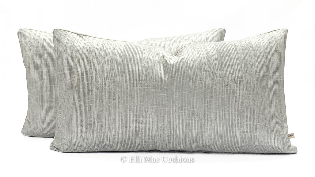 Luxury Designer Silver Contemporary Plain Weave Fabric Cushion Cover Pillow