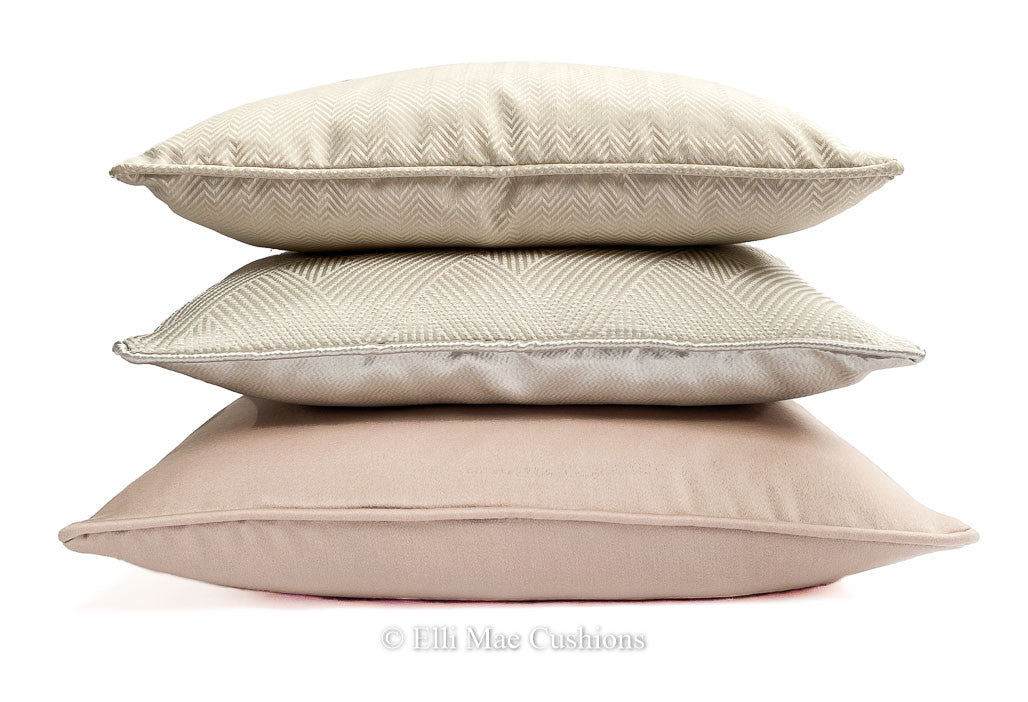 Luxury Designer Blush Pink Herringbone Satin Cushion Pillow Cover