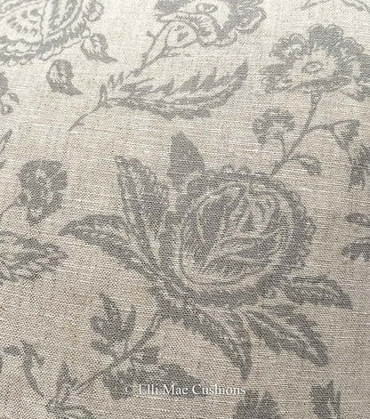 Cabbages and Roses Provence Toile Blue Designer Fabric Cushion Pillow Cover