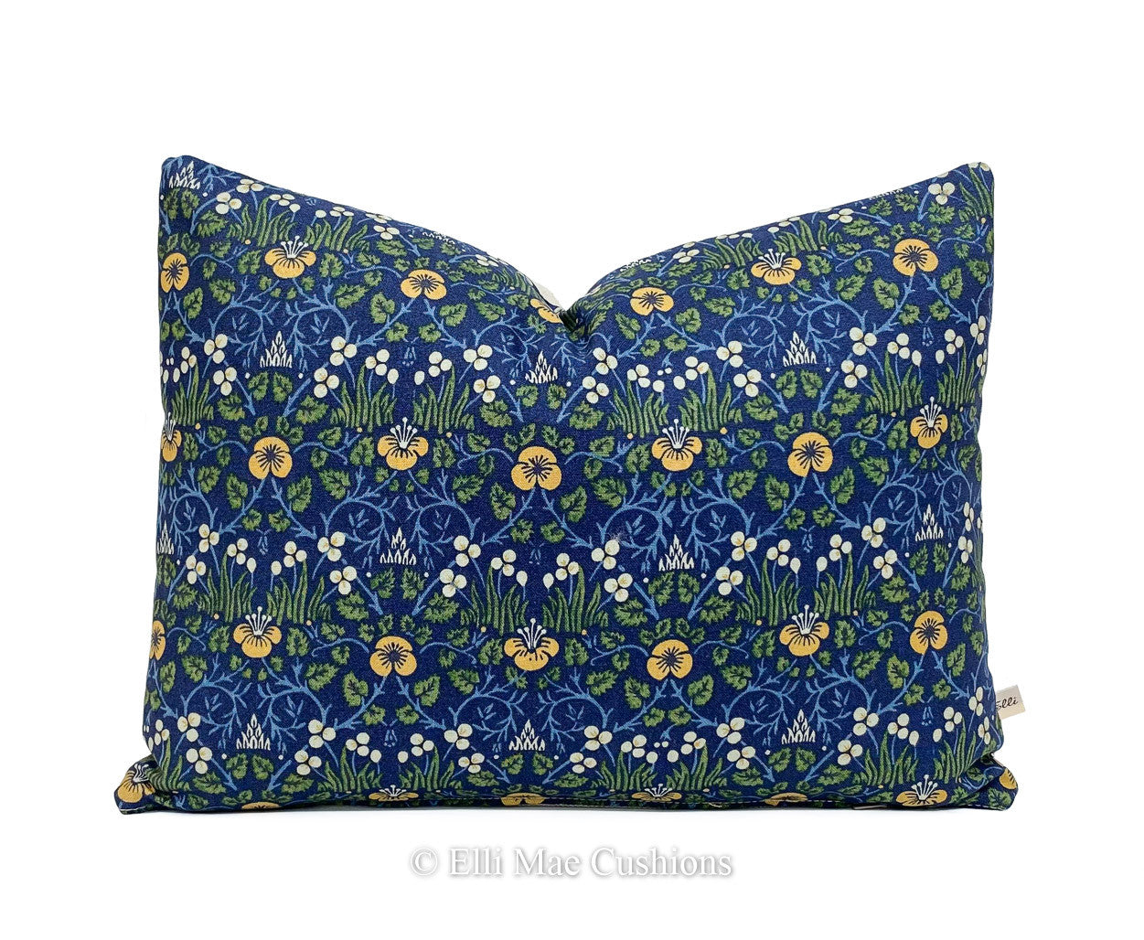 William Morris Eye Bright Designer Vintage Blue Floral Designer Cushion Cover