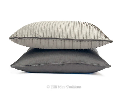 Andrew Martin Luxury Designer  Contemporary Grey Pleated Cushion Pillow Throw Cover