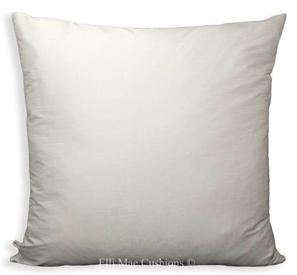 Ardecora "Luce" Embroidered Silver Silk Fabric Designer Sofa Cushion Pillow Cover