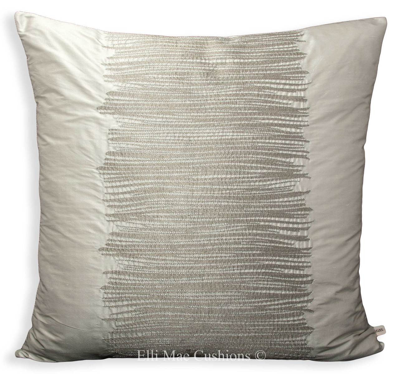 Zimmer and Rohde (Ardecora) Luce Designer Fabric Silver Embroidered Cushion Pillow Cover