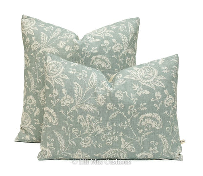 Cabbages and Roses Luxury Vintage French Toile Teal Sofa Cushion Pillow Cover