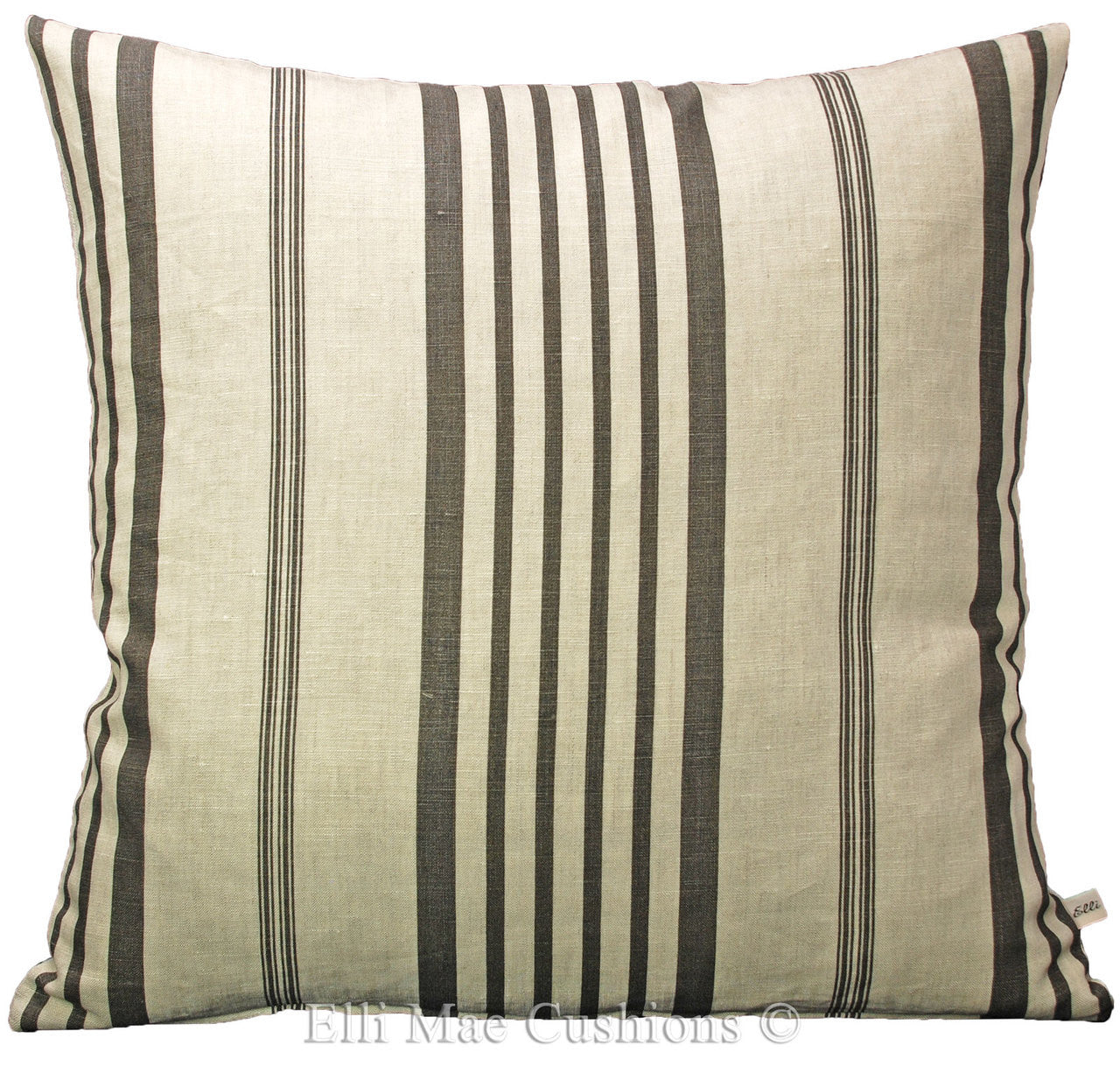 Cabbages and Roses Designer Linen Jolly Stripe Black Cushion Pillow Cover