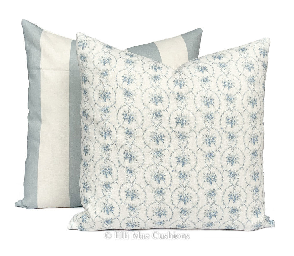 Cabbages and Roses Julia Blue Floral Cushion Pillow Cover