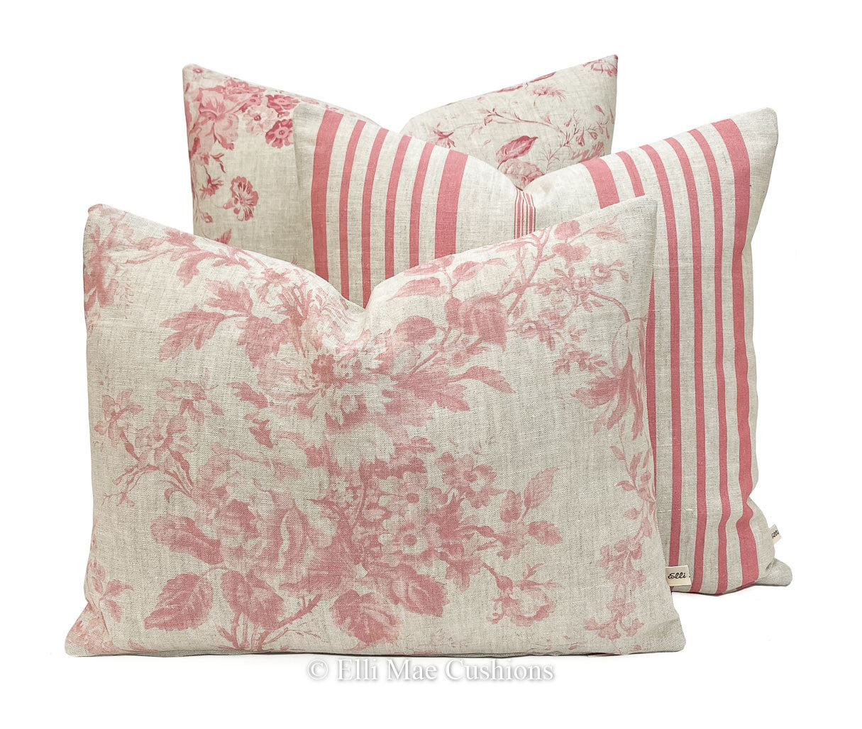 Cabbages and Roses Jolly Stripe Raspberry Luxury Designer Fabric Cushion Cover